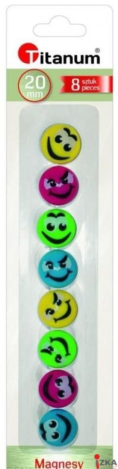 Magnesy do tablic 20mm/8 SMILEY 249640 TITANUM (X)