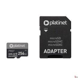 Karta pamięci Micro SDhc + adapter 256GB class10 UIII A2 90MB/s Platinet PMMSDX256UIII