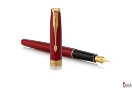 Pióro wieczne (F, stalówka ze stali) SONNET RED LACQUER GT PARKER 1931473, giftbox (X)