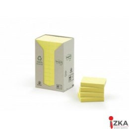 Bloczek samoprzylepny ekologiczny POST-IT (653-1T), 38x51mm, 24x100 kart., żółty