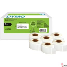 Etykieta na adres zwrotny - 25 x 54 mm, biała - VALUE PACK 6 szt 2177564 DYMO