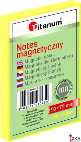 Notes elektrostatyczny 50x75mm 100k mix kolorów 456958 TITANUM bloczek