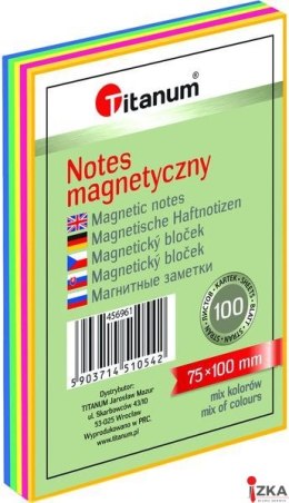 Notes elektrostatyczny 75x100mm 100k mix kolorów 456961 TITANUM bloczek