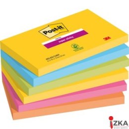 Bloczek samoprzylepny POST-IT Super sticky, 127x76mm, 6x90 kart., CARNIVAL