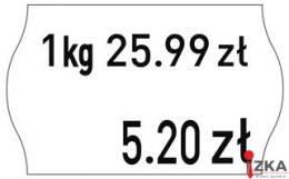 Etykiety cenowe w rolce do metkownicy dwurzędowej, 26x16 mm, białe opakowanie 6 rolek M30014336