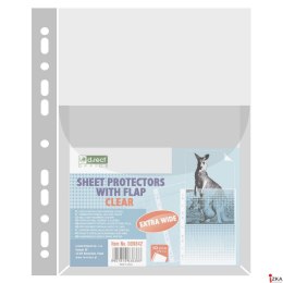 Koszulki krystaliczna poszerzana z klapką A4 170mic., w folii (10szt) D.RECT 009842