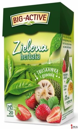 Herbata BIG-ACTIVE TRUSKAWKA-GRAVIOLA zielona 20 kopert/34g