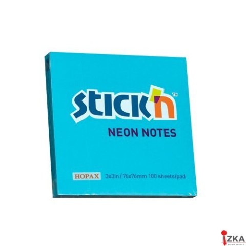 Bloczek STICKN 76x76mm niebieski neonowy 100k 21209 STICKN