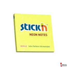 Bloczek STICKN 76x76mm żółty neonowy 100k 21133 STICKN