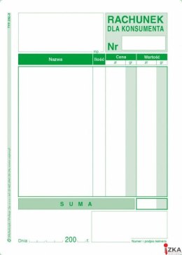 262-5 Rachunek dla konsumenta MICHALCZYK&PROKOP A6 80 kartek