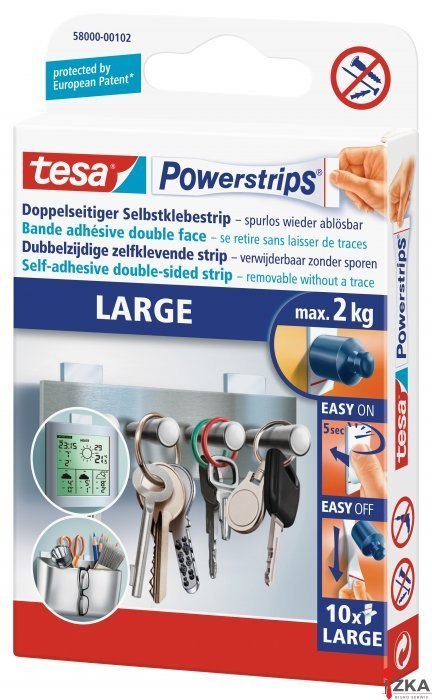 Plastry samoprzylepne TESA POWERSTRIPS duże kpl 10sztuk 58000-00132-01