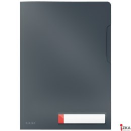 Folder A4 z kieszonką na etykietę Leitz Cosy, szara 47080089