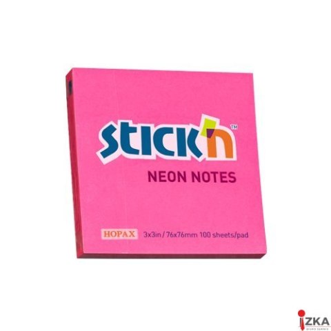 Bloczek STICK N 76x76mm ciemnoróżowy neonowy 100k 21165 STICK N