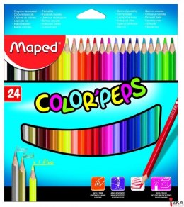 Kredki trójkątne MAPED COLORPEPS 24kolorów 183224