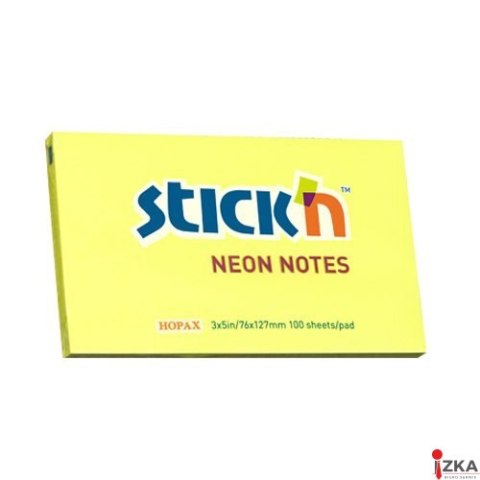 Bloczek STICKN 127x76mm żółty neonowy 100k 21135 STICKN