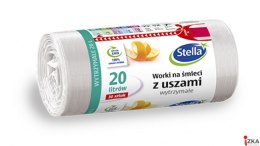 Worki na śmieci z uszami wytrzymałe 20L 30szt. białe (HD-LD) STELLA