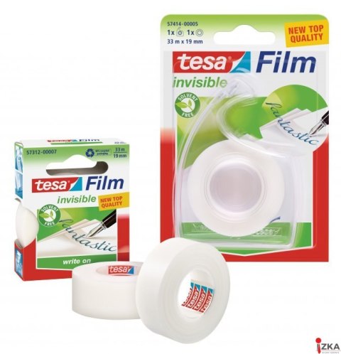 Taśma biurowa TESAfilm INVISIBLE 19x33m+Dyspenser Easy Cut 57414-00005