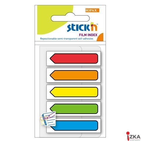 Zakładki indeksujące Strzałki 45x12mm mix 5 kolorów neon STICKN 21464