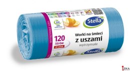 Worki na śmieci z uszami wytrzymałe 120L 20szt. niebieskie (HD-LD) STELLA