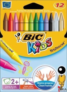 Kredki świecowe BIC Kids Plastidecor 12 kolorów, 945764