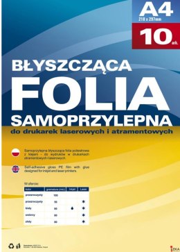 Folia samoprzylepna A4 biała do drukarek laserowych 434011 (10) 210x297 ARGO