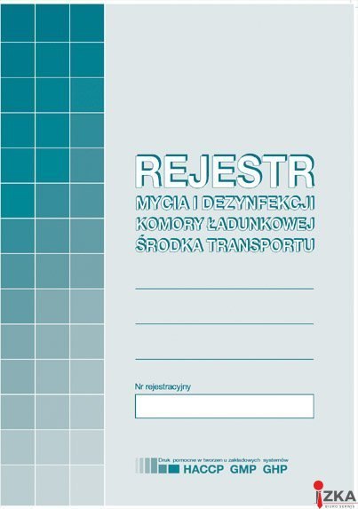 H-91-3 Rejestr mycia i dezynfekcji komory ładunkowej MICHALCZYK