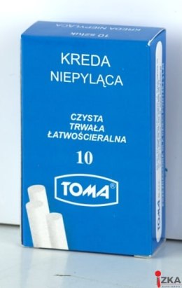 Kreda szkolna niepyląca biała - opakowanie 10 pałeczek biały TO-81200 Toma