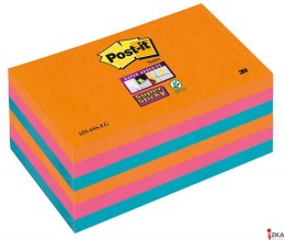 Bloczek samoprzylepny POST-IT_ Super Sticky (655-6SS-EG), 127x76xmm, 6x90 kart., promienne kolory