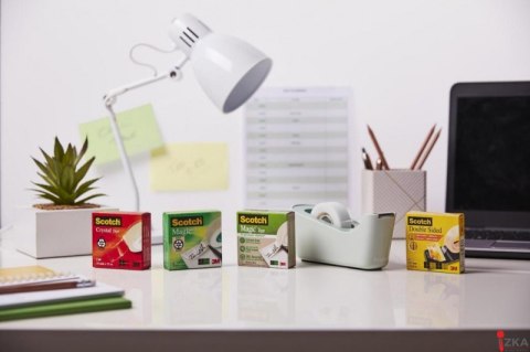 Taśma biurowa SCOTCH Magic Greener Choice (9-1933R14C38), matowa, 19mm, 33m, 14szt., podajnik C-38 GRATIS