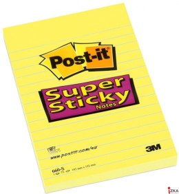 Bloczek samoprzylepny POST-IT_ Super Sticky (660-S), 102x152mm, 1x75 kart., żółty