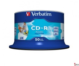 Płyta CD-R VERBATIM CAKE 52x (50) nadruk AZO Printable 700MB 43438