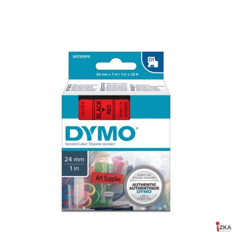 Taśma DYMO D1 - 24 mm x 7 m, czarny / czerwony S0720970 do drukarek etykiet