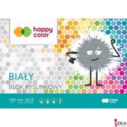 Blok rysunkowy biały A4, 100g, 20 ark, Happy Color HA 3710 2030-0