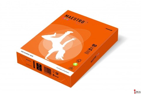 Papier xero MAESTRO COLOR A4 80g OR43 pomarańczowy