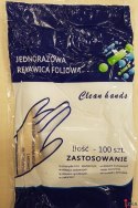 Rękawice foliowe HDPE jednorazowe uniwersalne (100 sztuk) ZRYWKI