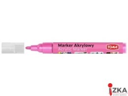 Marker akrylowy, fibrowa końcówka okrągła 2-5mm, różowy metalic TO-402 Toma