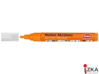 Marker akrylowy, fibrowa końcówka okrągła 2-5mm, pomarańczowy TO-402 Toma