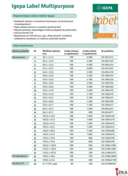 Etykieta samoprzylepna 70x67.7mm (100sztuk) CONTILABEL EA-700X677