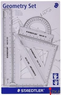 Zestaw przyborów do matematyki, linijka, kątomierz, 2 x ekierka, Staedtler S 569 PB4-0