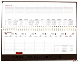 Terminarz leżący Vivella KB047VB czerwony 2025 WOKÓŁ NAS kalendarz