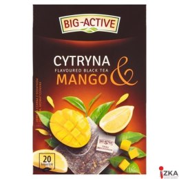 Herbata BIG-ACTIVE Cytryna & Mango 20 torebek/40g z kawałkami owoców czarna