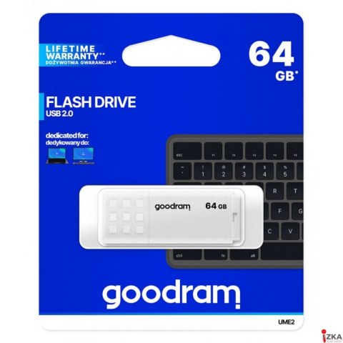 Pamięć USB GOODRAM 64GB UME2 biały USB 2.0 UME2-0640W0R11